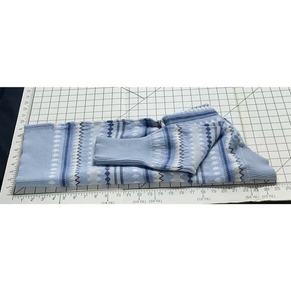 Aspen Fair Isle Funnel Neck Ribbed Blue Winter Holiday Sweater Women M - Picture 12 of 12